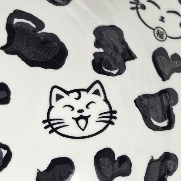 SH Home Set of 2 Cats Ceramic Ramen Noodle Bowl 43oz With Chopsticks And Spoons - Picture 7 of 12